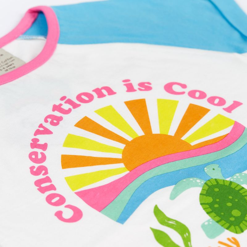 Frugi Nyomi Raglan T-shirt - Soft White/Conservation