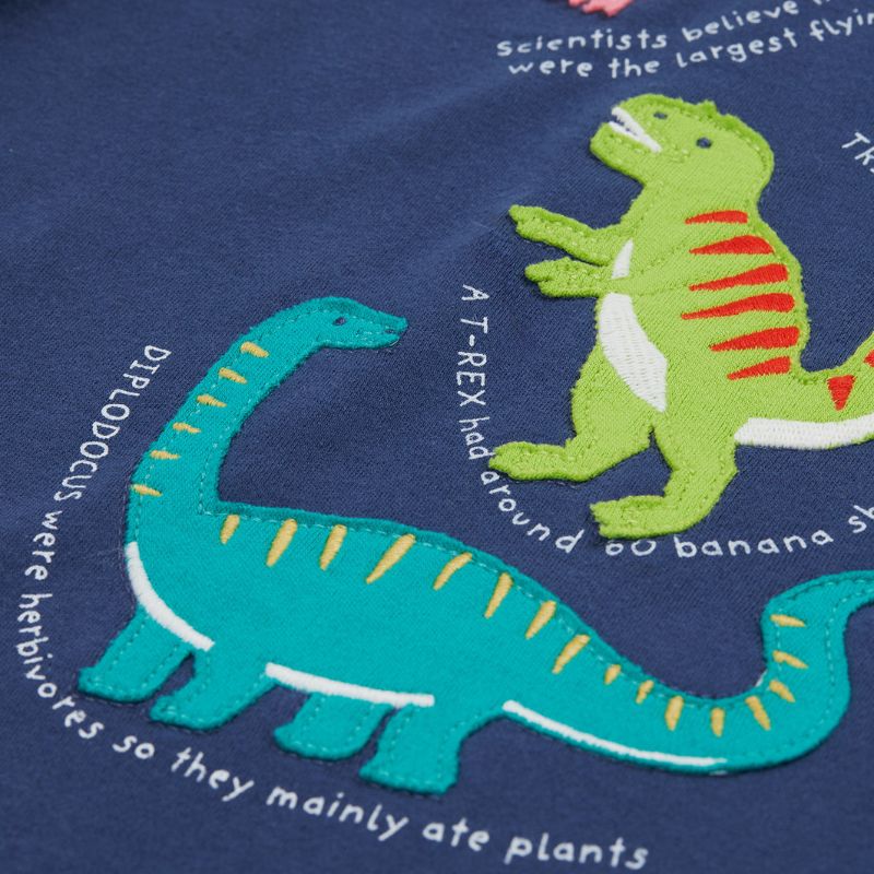 Frugi Renny Raglan T-shirt - Navy Blue/Dino
