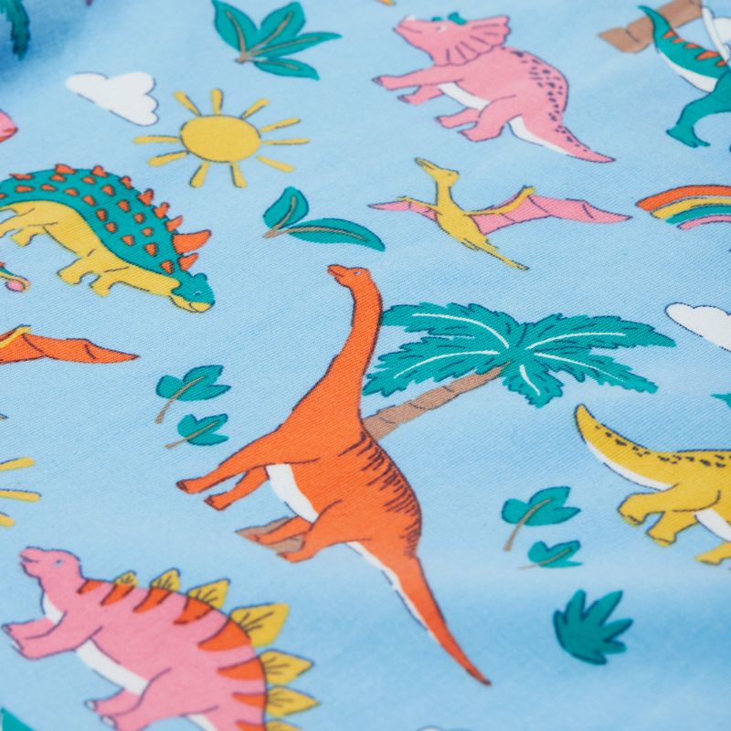 Frugi Sunshine Skater Dress - Short Sleeve - Bluebird Dinoland