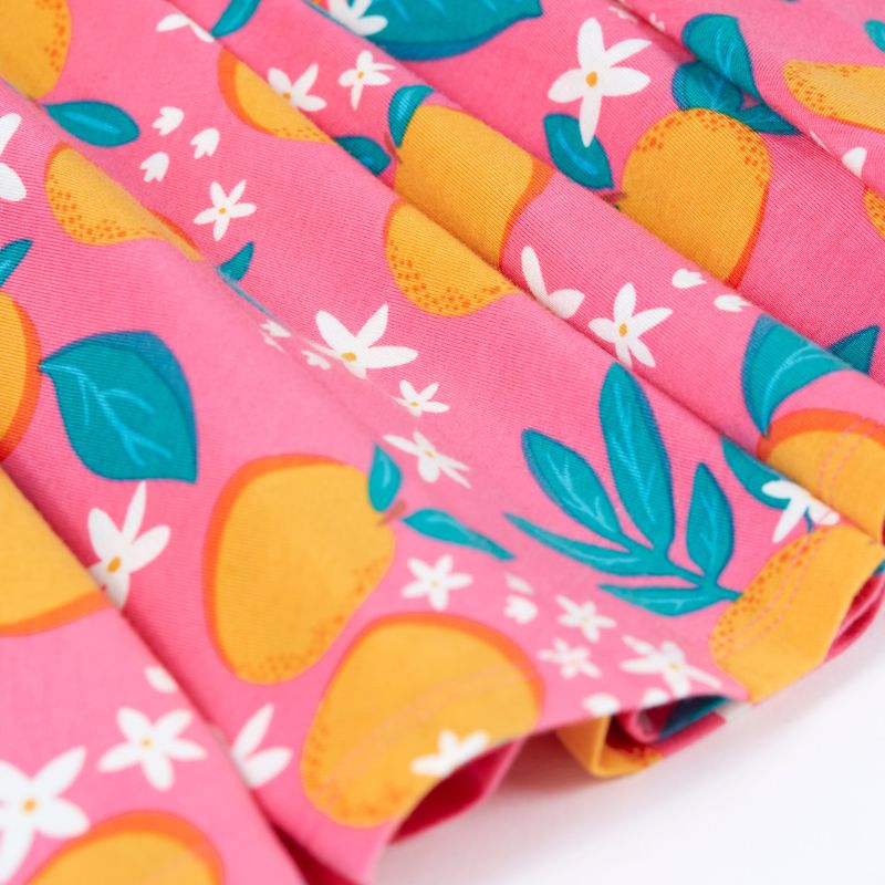 Frugi Summer Skater Dress - Short Sleeve - Orange Blossom