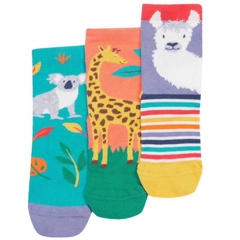 Frugi Rock My Socks - 3 Pack - Zoologist Multipack