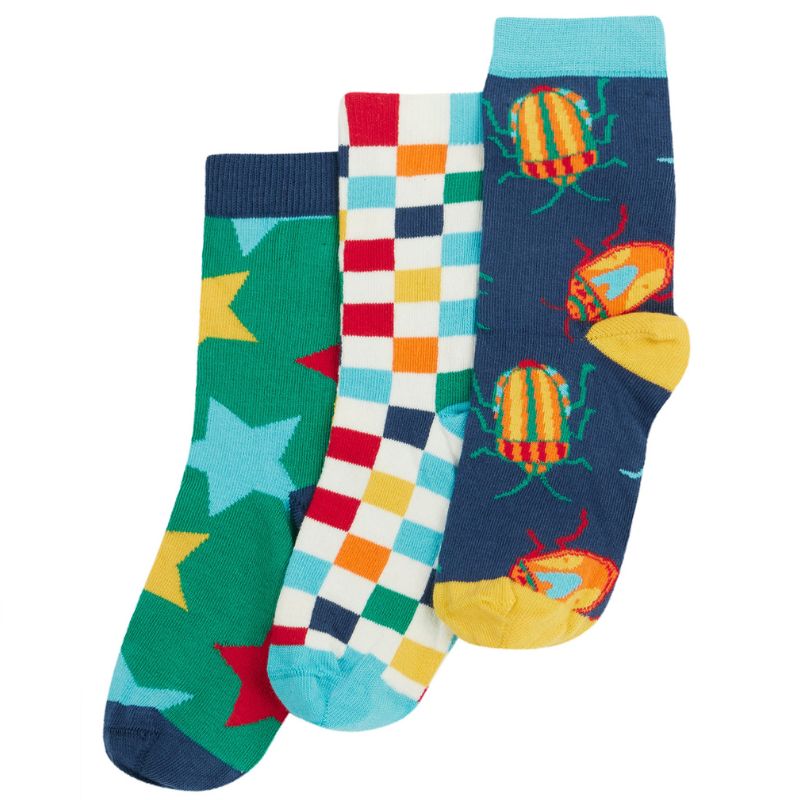Frugi Rock My Socks - 3 Pack - Beetles Multipack