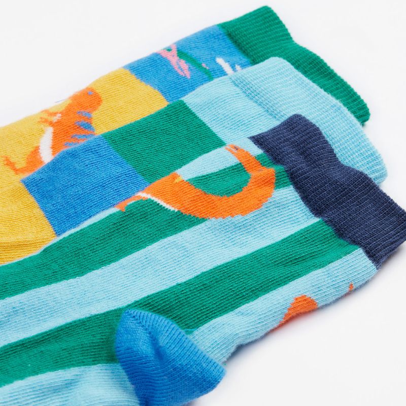 Frugi Rock My Socks - 3 Pack - Dino-Roar Multipack