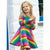 Frugi Sofia Skater Dress - Long Sleeve - Foxglove Rainbow Stripe