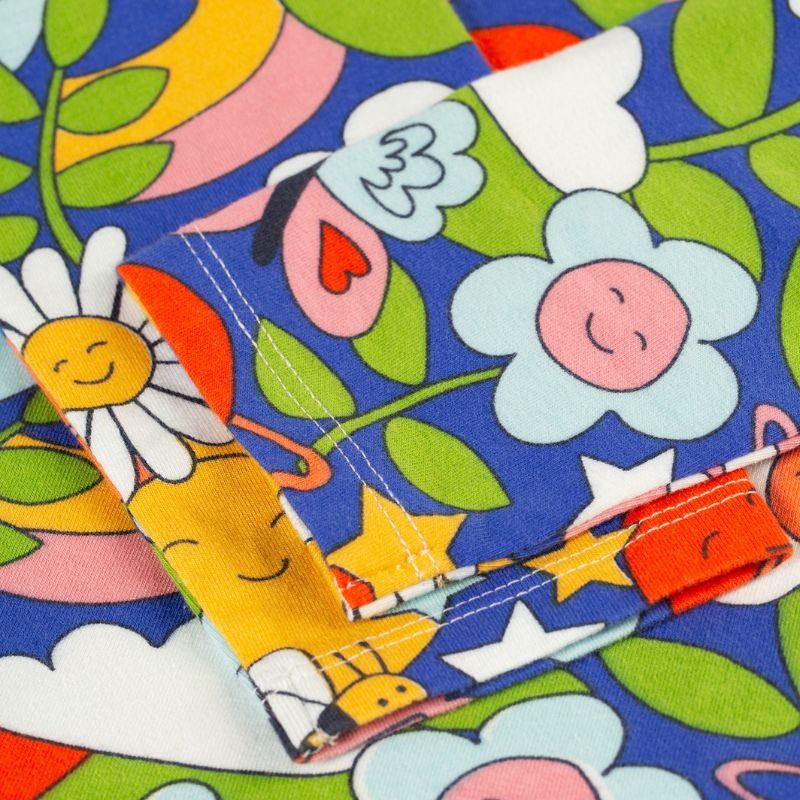 Frugi Sofia Skater Dress - Long Sleeve - Retro Happy Closeup