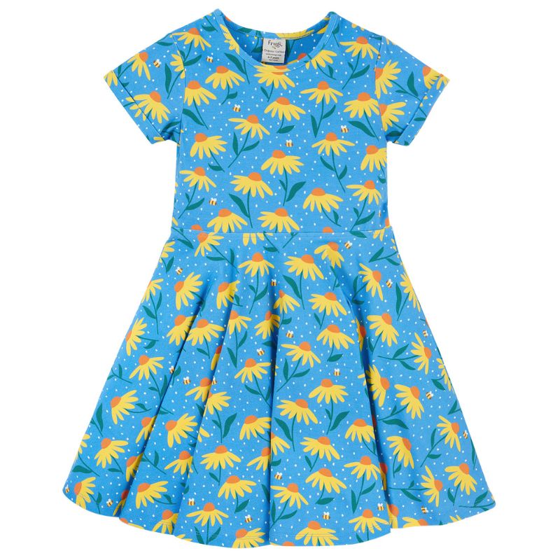 Frugi Spring Skater Dress - Short Sleeve - Echinacea