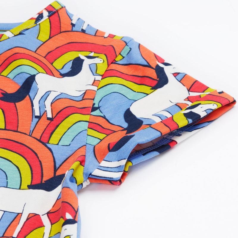 Frugi Spring Skater Dress - Short Sleeve - Over The Rainbow