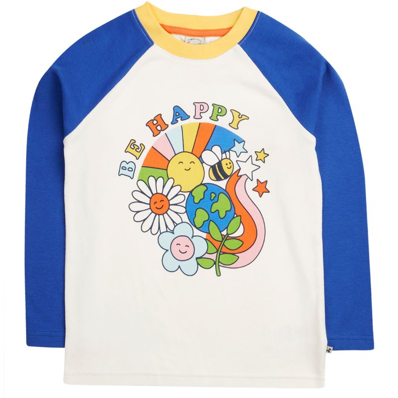 Frugi Tamar Raglan Long Sleeve Top - Be Happy