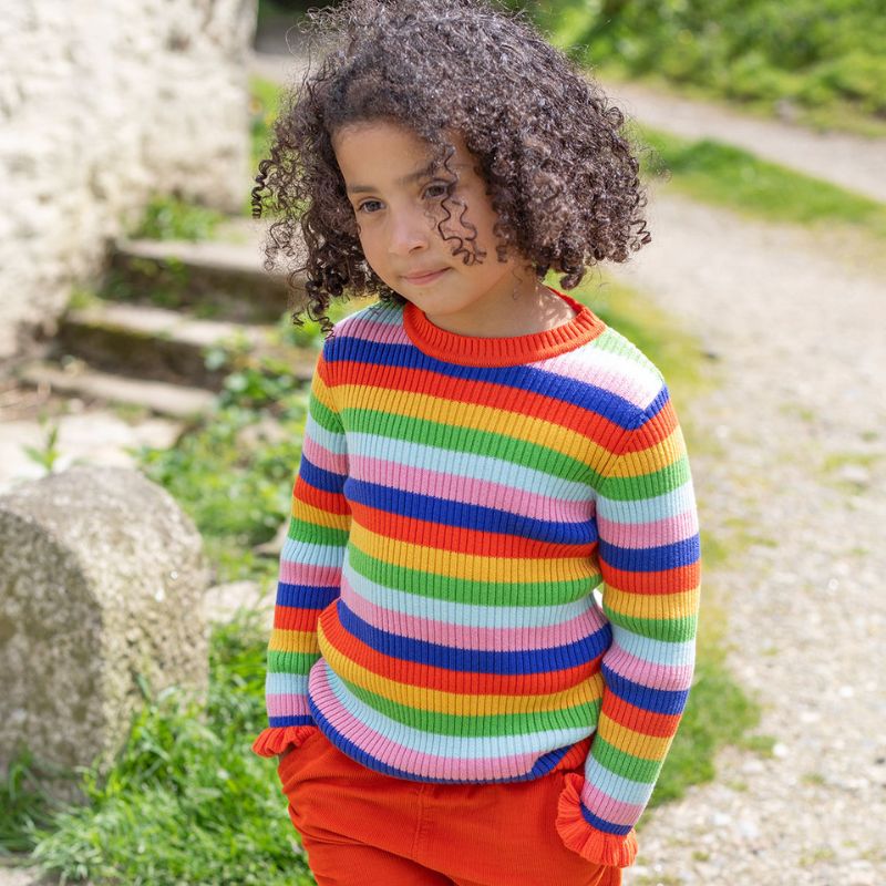 Frugi Zoe Knitted Jumper - Retro Stripe