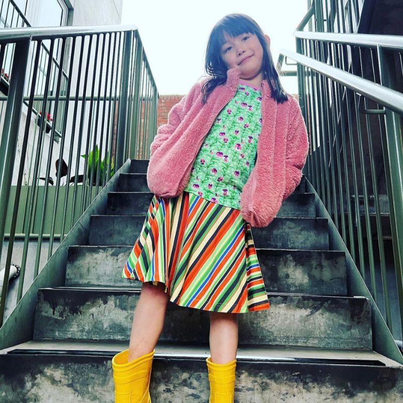 Raspberry Republic Twirly Skirt - Folk Stripes