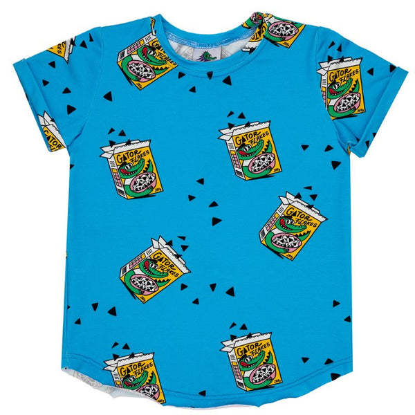 Raspberry Republic Gator Flakes Kids T-Shirt - Blue - Scandi Down Under