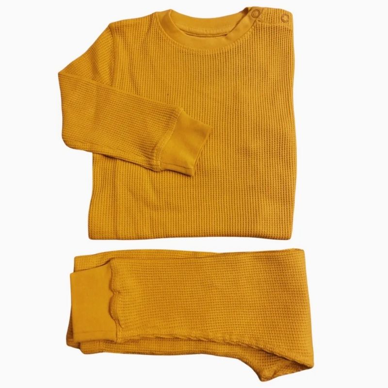 Slugs &amp; Snails Mustard Yellow Kids Waffle Cotton Set