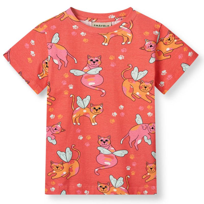 Smafolk Cat T-Shirt - Pink Punch