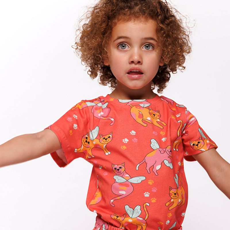 Smafolk Cat T-Shirt - Pink Punch