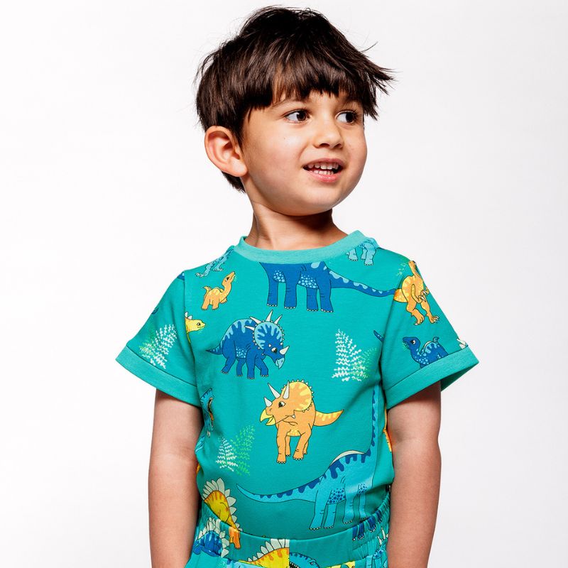 Smafolk Dinosaur T-Shirt - Teal