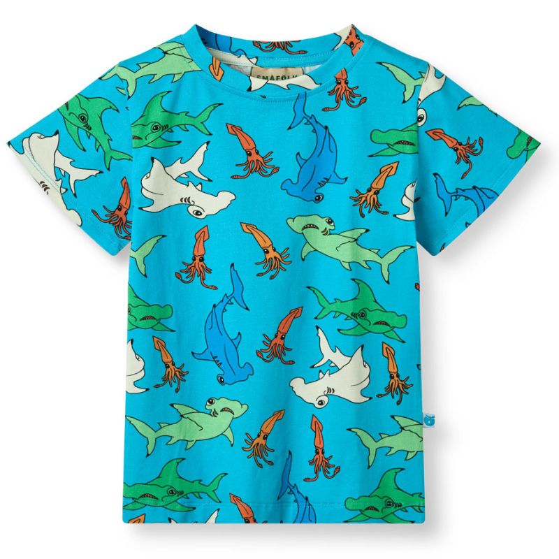 Smafolk Hammerhead Shark T-Shirt - Blue Atoll