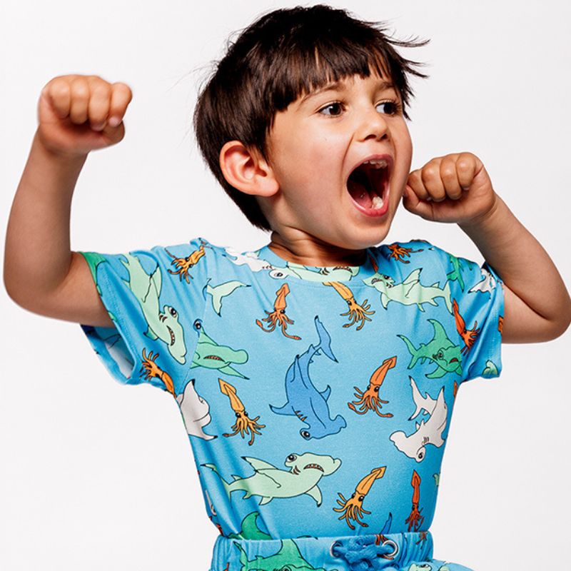 Smafolk Hammerhead Shark T-Shirt - Blue Atoll