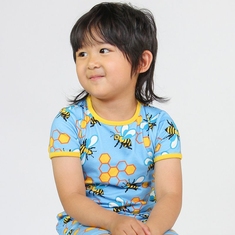 Smafolk Bees T-Shirt - Blue Grotto