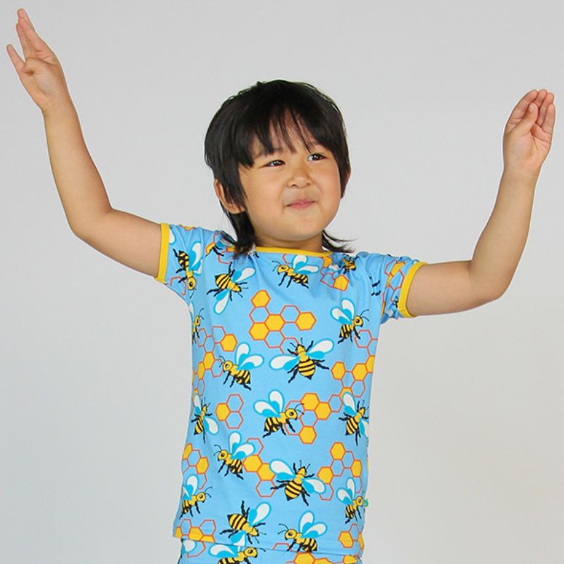 Smafolk Bees T-Shirt - Blue Grotto