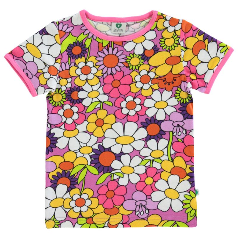 Smafolk Flowers T-Shirt - Spring Pink