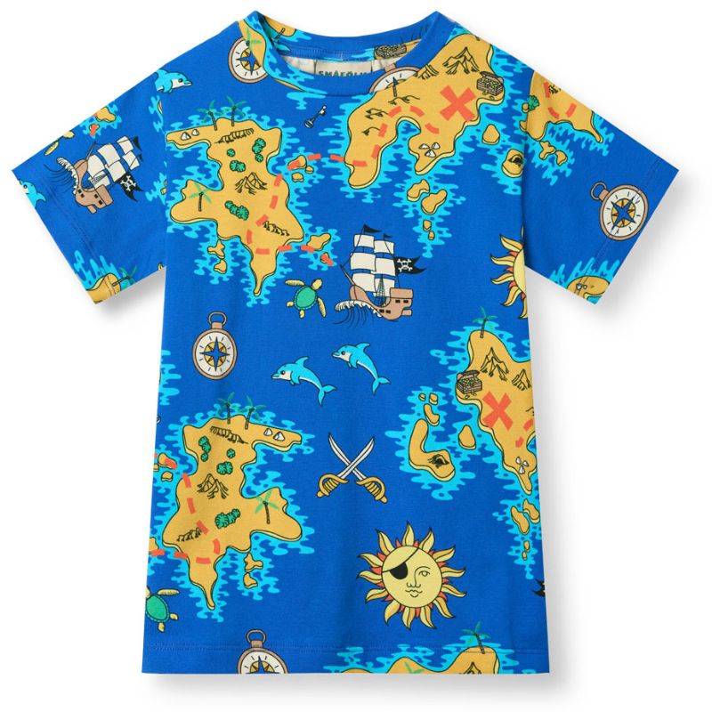Smafolk Pirate Map T-Shirt - Royal Blue