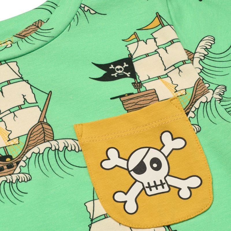 Smafolk Pirate Ship T-Shirt - Minty Green