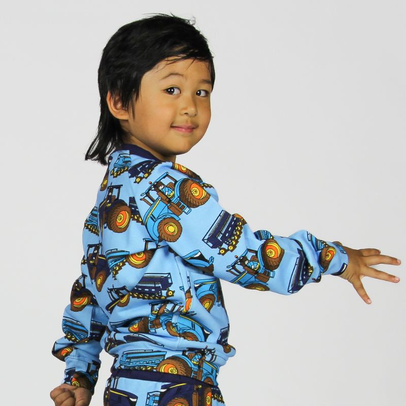 Smafolk Tractor Sweatshirt Jumper - Blue Grotto