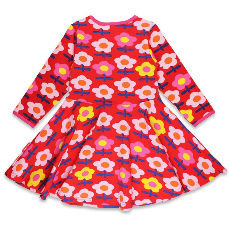 Toby Tiger Flower Print Skater Dress - Long Sleeve