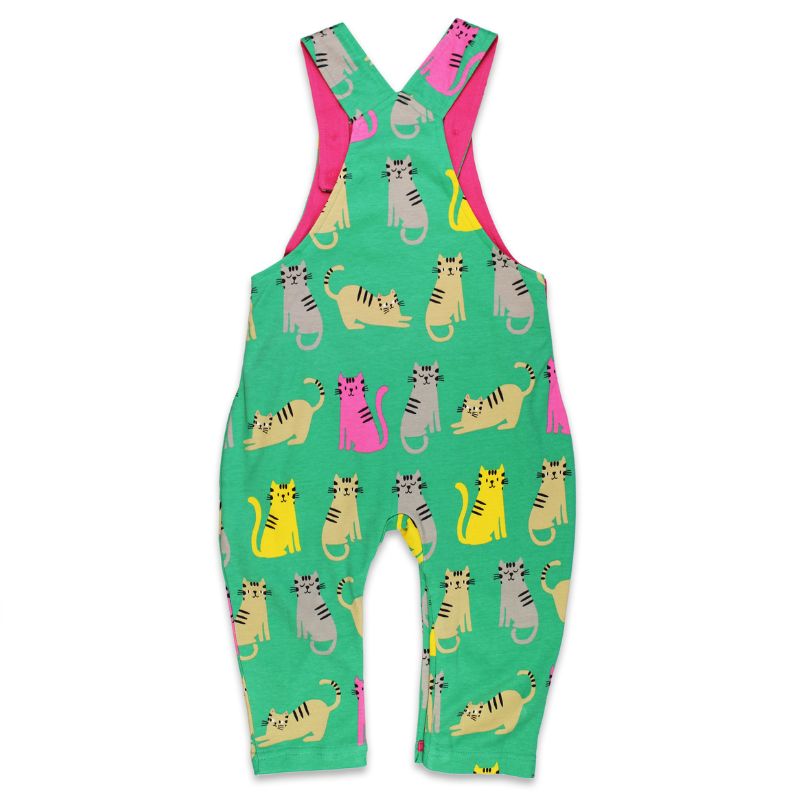 Toby Tiger Kitten Print Dungarees Back View