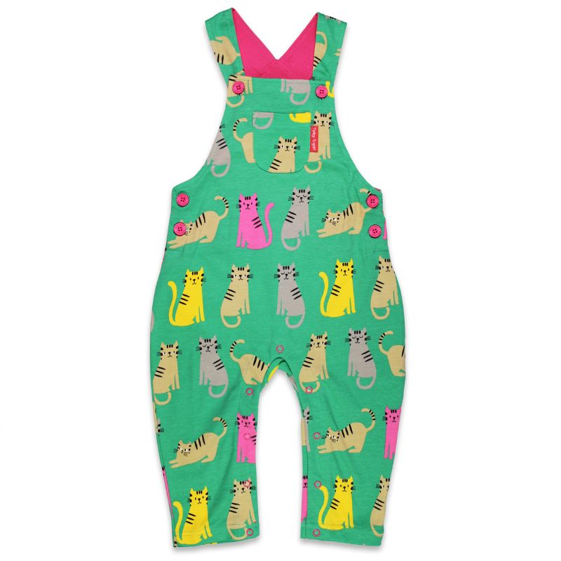 Toby Tiger Kitten Print Dungarees