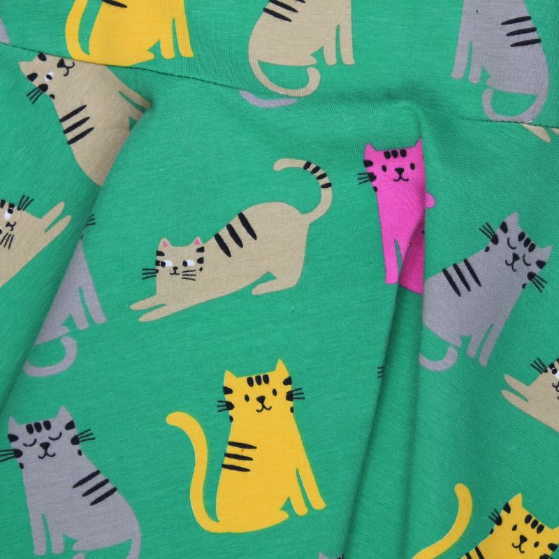 Toby Tiger Kitten Print Skater Dress - Long Sleeve