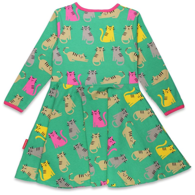 Toby Tiger Kitten Print Skater Dress - Long Sleeve