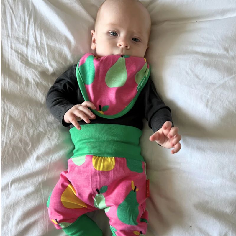 Toby Tiger Pear Print Dribble Bib