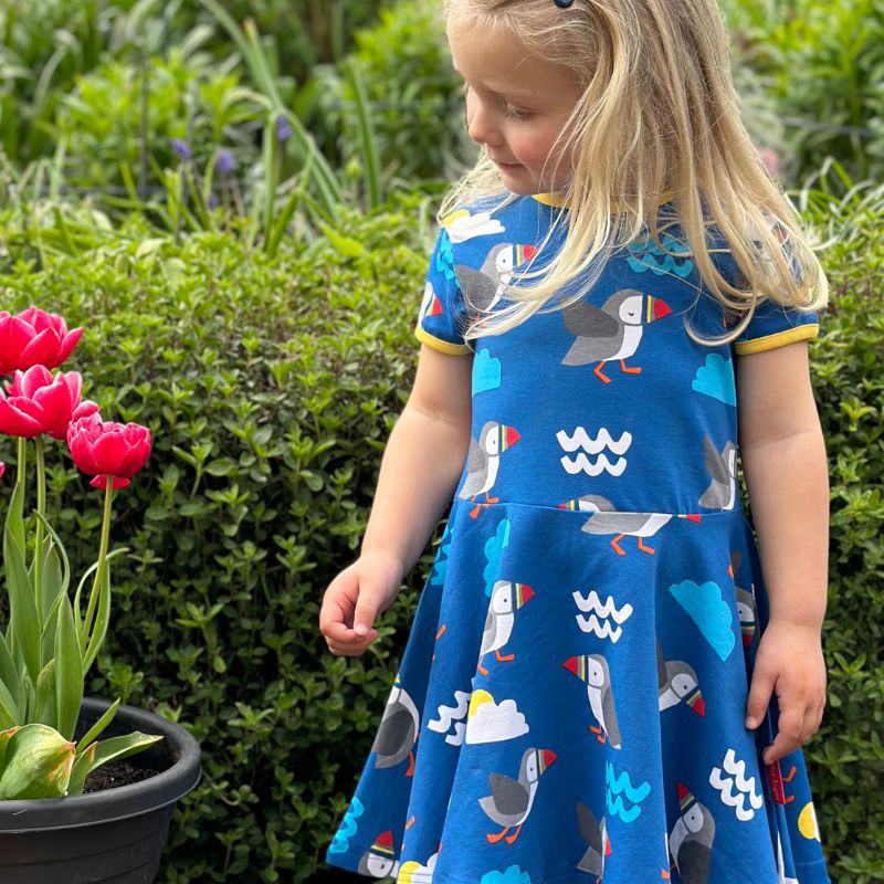 Toby Tiger Puffin Print Skater Dress