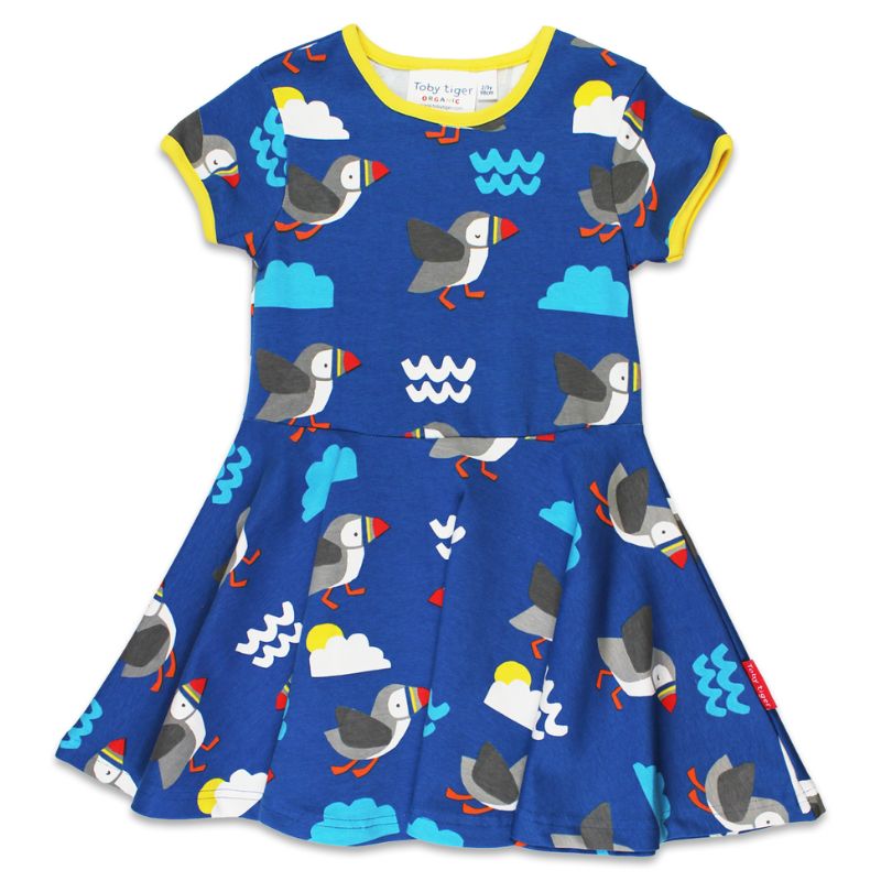 Toby Tiger Puffin Print Skater Dress