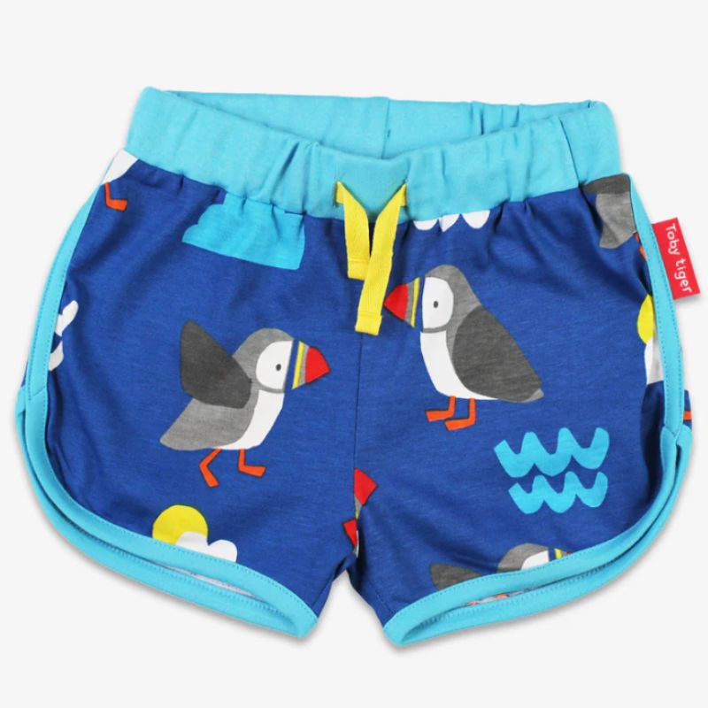 Toby Tiger Puffin Print Running Shorts