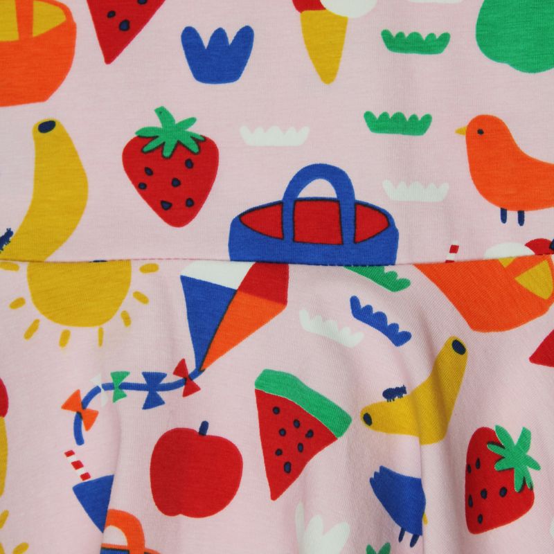 Toby Tiger Picnic Print Skater Dress closeup
