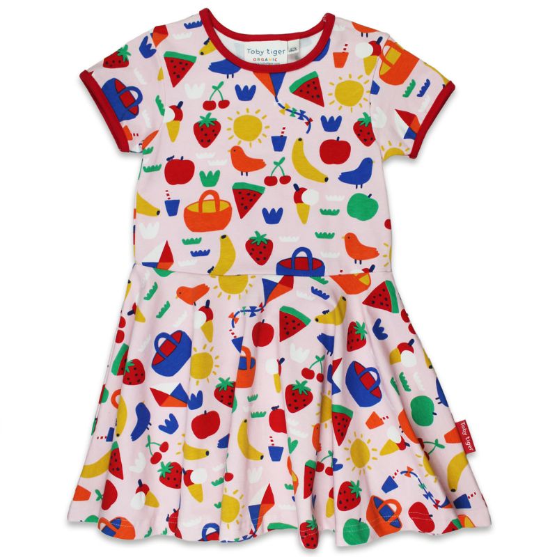 Toby Tiger Picnic Print Skater Dress front