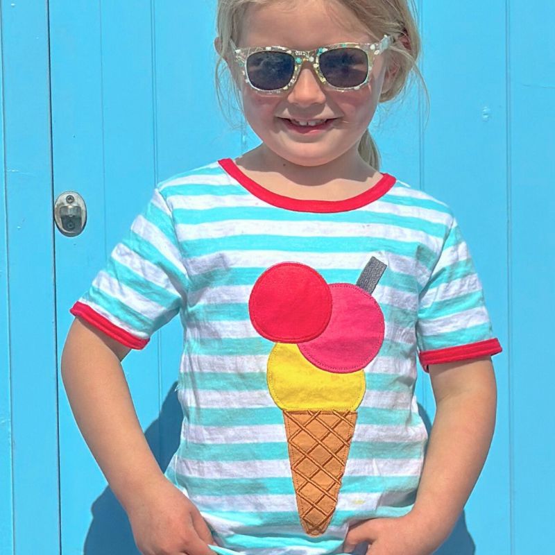 Toby Tiger Ice Cream Appliqué T-shirt