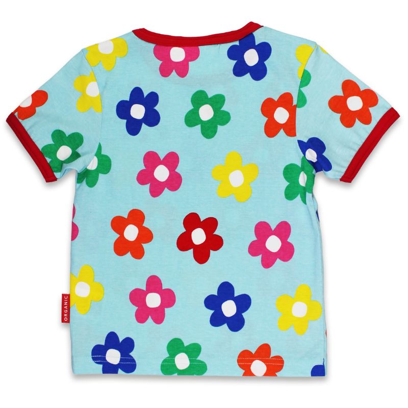 Toby Tiger Rainbow Bloom Bunny Pocket Appliqué T-shirt rear