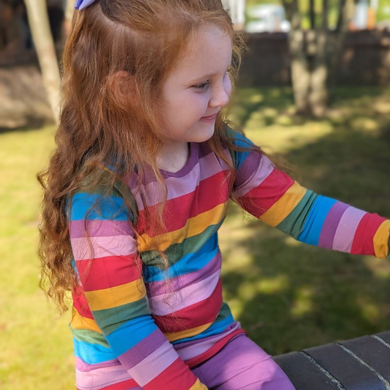 Villervalla Multistripe Kids Top - Acai