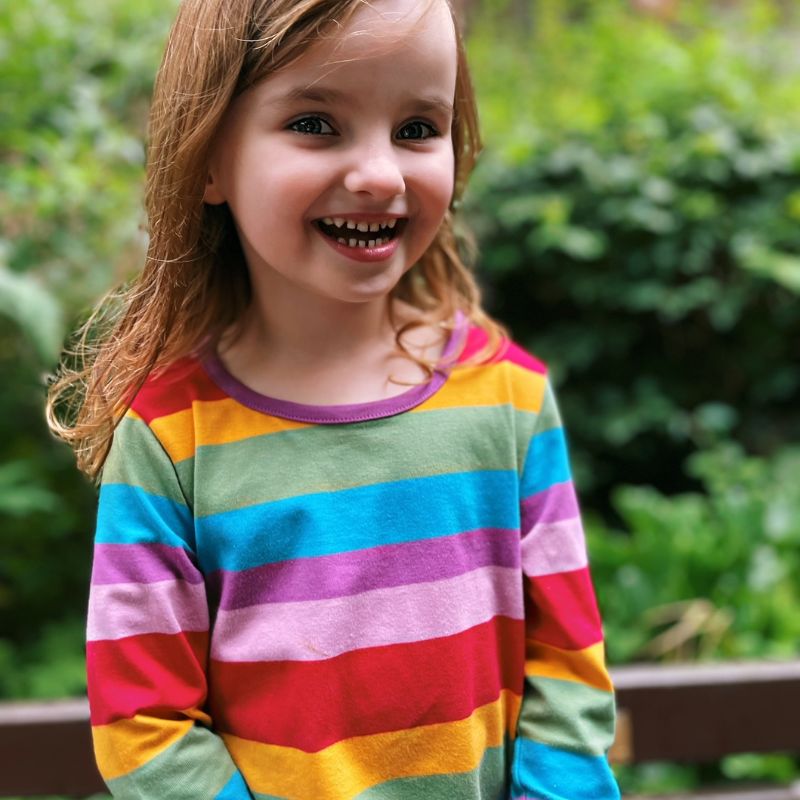 Villervalla Multistripe Kids Top - Acai