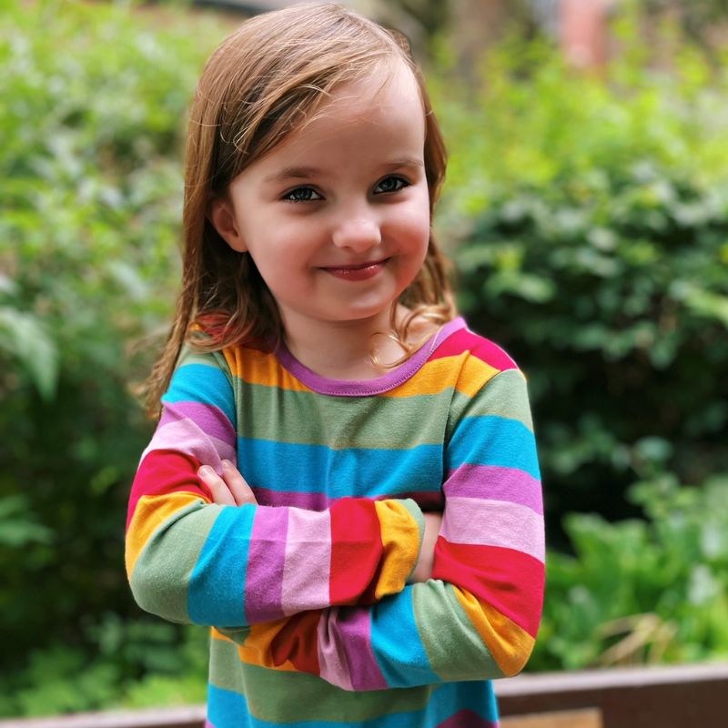 Villervalla Multistripe Kids Top - Acai