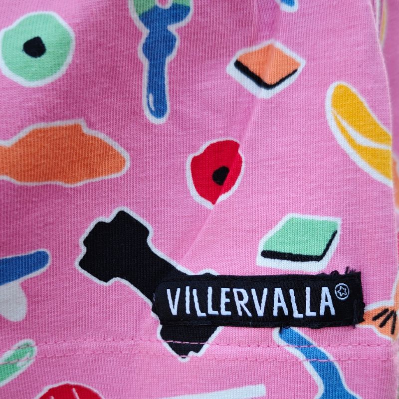 Villervalla Candy Print Kids T-Shirt - Rose Pink Closeup