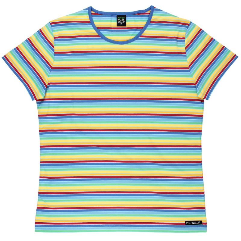 Villervalla Multistripe Unisex Adult T-Shirt - Nautic Blue