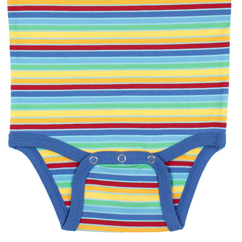 Villervalla Multistripe Bodysuit - Long Sleeve - Nautic Blue