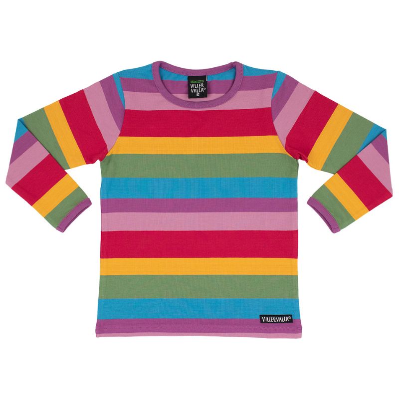 Villervalla Multistripe Kids Top - Acai