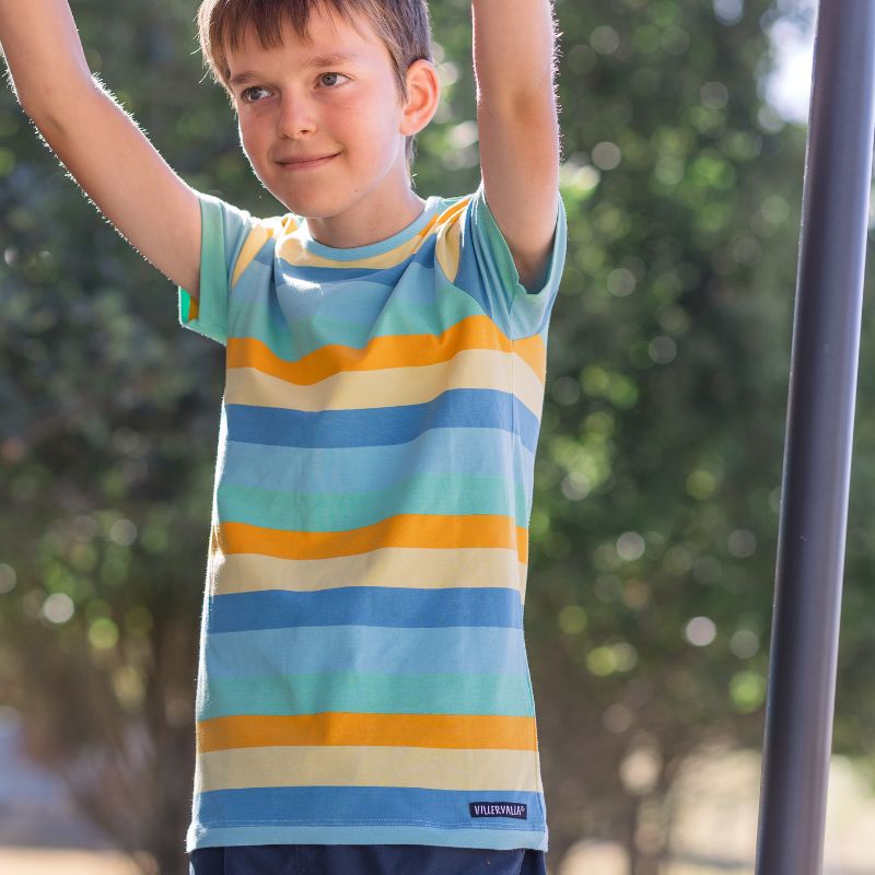 Villervalla Multi-Stripe Kids T-Shirt - Beach