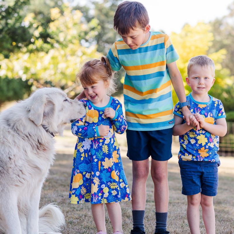 Villervalla Multi-Stripe Kids T-Shirt - Beach