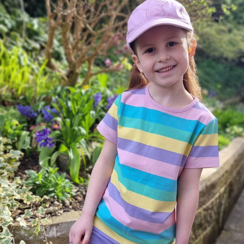 Villervalla Multi-Stripe Kids T-Shirt - Botanic